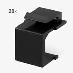 PC, gaming si accesorii - Retelistica - Cabluri si accesorii - Set 20 capace de protectie Kwmobile, protectie la praf, plastic, negru - Infinity.ro