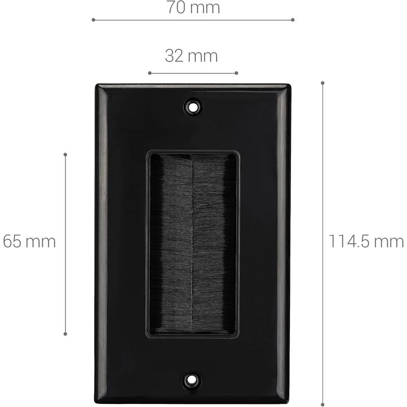 PC, gaming si accesorii - Retelistica - Cabluri si accesorii - Set 2 placi trecere cabluri Kwmobile, protectie la praf, plastic, negru - Infinity.ro