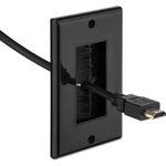 PC, gaming si accesorii - Retelistica - Cabluri si accesorii - Set 2 placi trecere cabluri Kwmobile, protectie la praf, plastic, negru - Infinity.ro