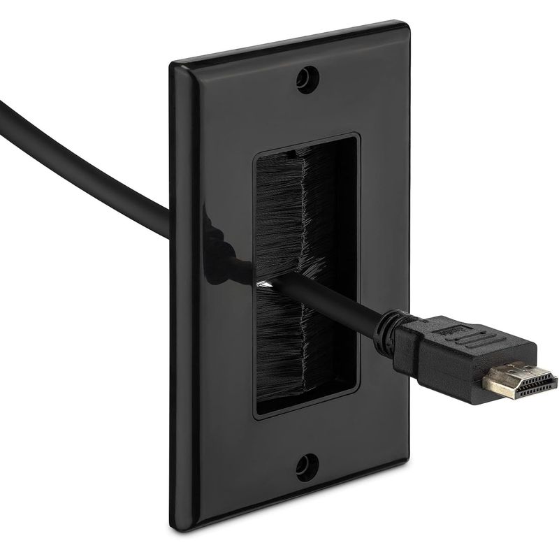 PC, gaming si accesorii - Retelistica - Cabluri si accesorii - Set 2 placi trecere cabluri Kwmobile, protectie la praf, plastic, negru - Infinity.ro