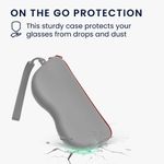 Ingrijire personala si Cosmetice - Sanatate si wellness - Optica medicala - Accesorii pentru ochelari si lentile de contact - Toc pentru ochelari Kwmobile, anti-alunecare, protectie la praf, fermoar, silicon, gri - Infinity.ro