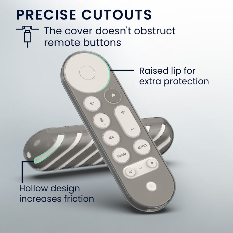 TV, Audio-Video si Foto - Accesorii TV si audio - Accesorii TV - Husa pentru telecomanda Kwmobile pentru Google TV Streamer 4K, anti-alunecare, TPU, negru, transparent - Infinity.ro