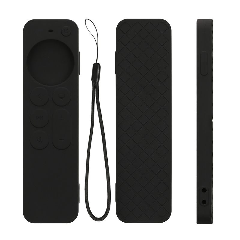 TV, Audio-Video si Foto - Accesorii TV si audio - Accesorii TV - Husa pentru telecomanda Kwmobile pentru Apple Siri Remote generatia 2 si 3, anti-alunecare, silicon, negru - Infinity.ro
