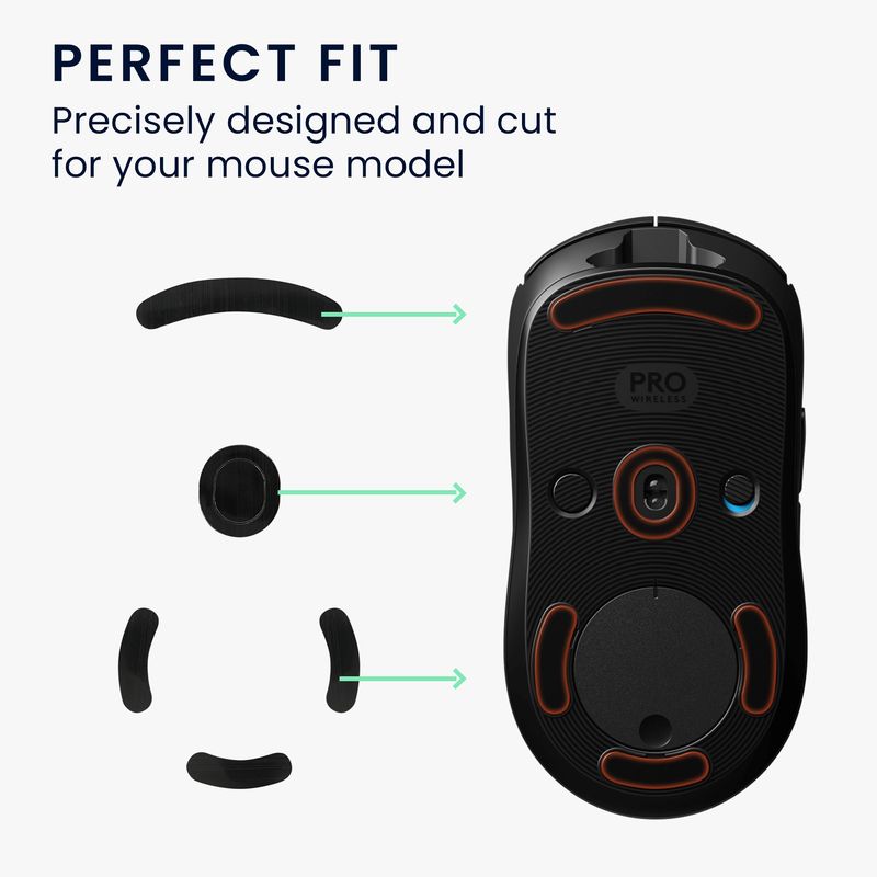 PC, gaming si accesorii - Periferice PC - Periferice Diverse - Set picioruse mouse Kwmobile pentru Logitech G PRO Wireless Gaming, PTFE, negru, autoadezive, alunecare usoara - Infinity.ro
