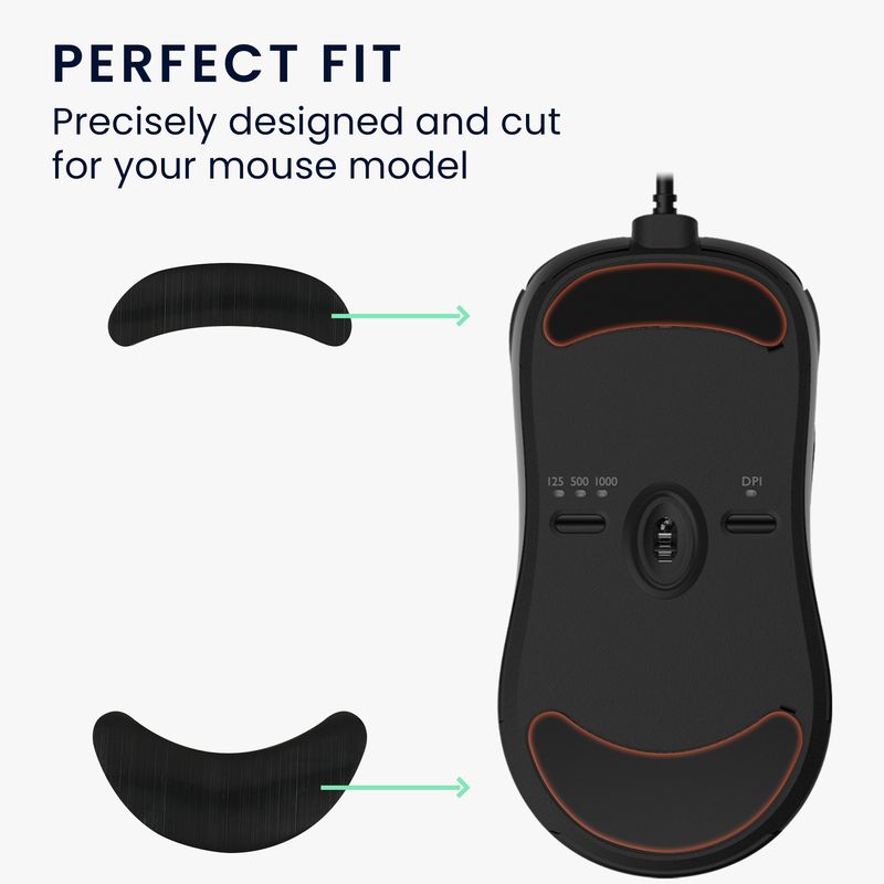 PC, gaming si accesorii - Periferice PC - Periferice Diverse - Set picioruse mouse Kwmobile pentru BenQ ZOWIE ZA13, PTFE, negru, autoadezive, alunecare usoara - Infinity.ro