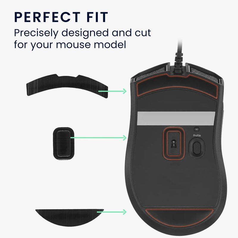 PC, gaming si accesorii - Periferice PC - Periferice Diverse - Set picioruse mouse Kwmobile pentru Razer Mamba Elite Wired, PTFE, negru, autoadezive, alunecare usoara - Infinity.ro