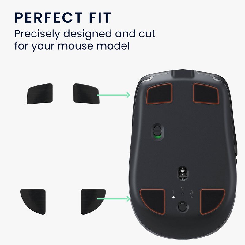 PC, gaming si accesorii - Periferice PC - Periferice Diverse - Set picioruse mouse Kwmobile pentru Logitech MX Anywhere 2S, PTFE, negru, autoadezive, alunecare usoara - Infinity.ro