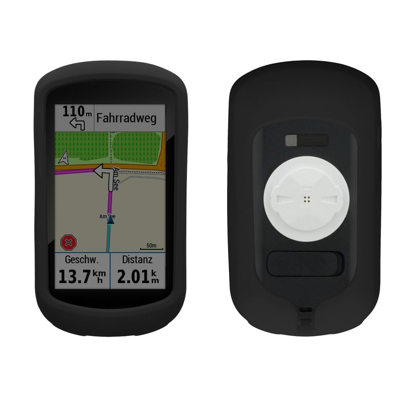 Sport si Outdoor - Ciclism - Accesorii pentru biciclete - Suporturi accesorii biciclete - Husa GPS Kwmobile pentru Garmin Edge Explore, anti-alunecare, silicon, negru - Infinity.ro