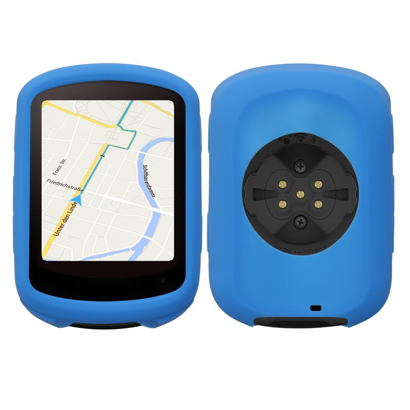 Sport si Outdoor - Ciclism - Accesorii pentru biciclete - Suporturi accesorii biciclete - Husa GPS Kwmobile pentru Garmin Edge 840/Edge 540, anti-alunecare, silicon, albastru - Infinity.ro
