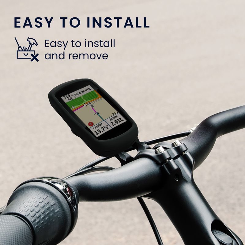 Sport si Outdoor - Ciclism - Accesorii pentru biciclete - Suporturi accesorii biciclete - Husa GPS Kwmobile pentru Garmin Edge Explore, anti-alunecare, silicon, negru - Infinity.ro
