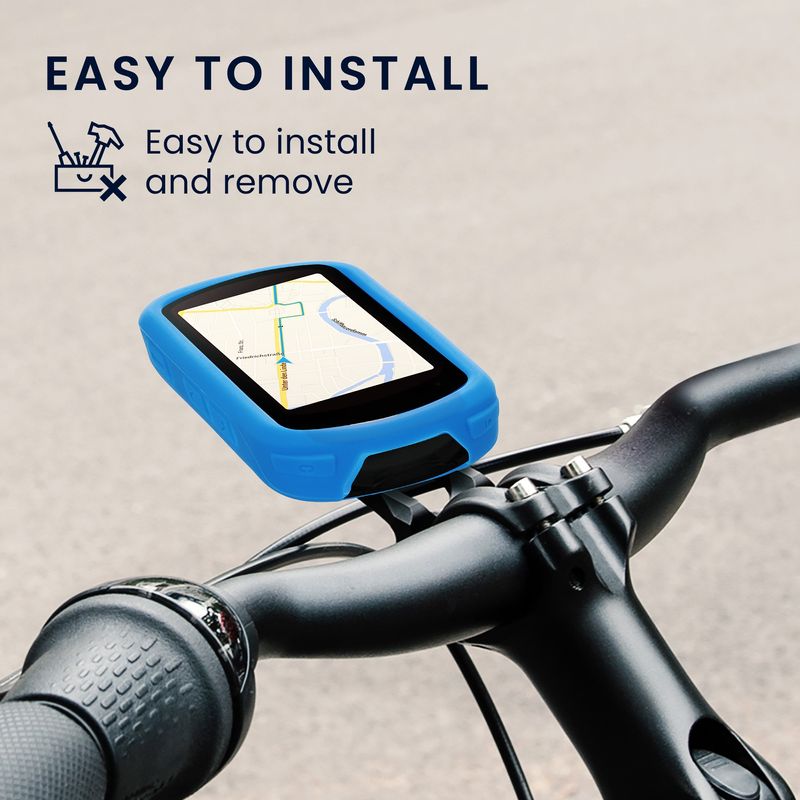 Sport si Outdoor - Ciclism - Accesorii pentru biciclete - Suporturi accesorii biciclete - Husa GPS Kwmobile pentru Garmin Edge 840/Edge 540, anti-alunecare, silicon, albastru - Infinity.ro