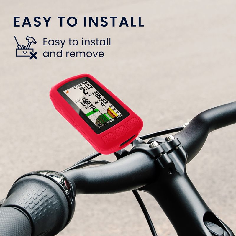 Sport si Outdoor - Ciclism - Accesorii pentru biciclete - Suporturi accesorii biciclete - Husa GPS Kwmobile pentru Wahoo ELEMNT ROAM V2, anti-alunecare, silicon, rosu - Infinity.ro
