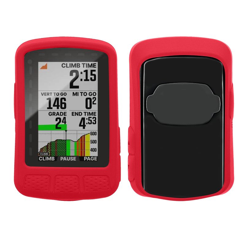 Sport si Outdoor - Ciclism - Accesorii pentru biciclete - Suporturi accesorii biciclete - Husa GPS Kwmobile pentru Wahoo ELEMNT ROAM V2, anti-alunecare, silicon, rosu - Infinity.ro