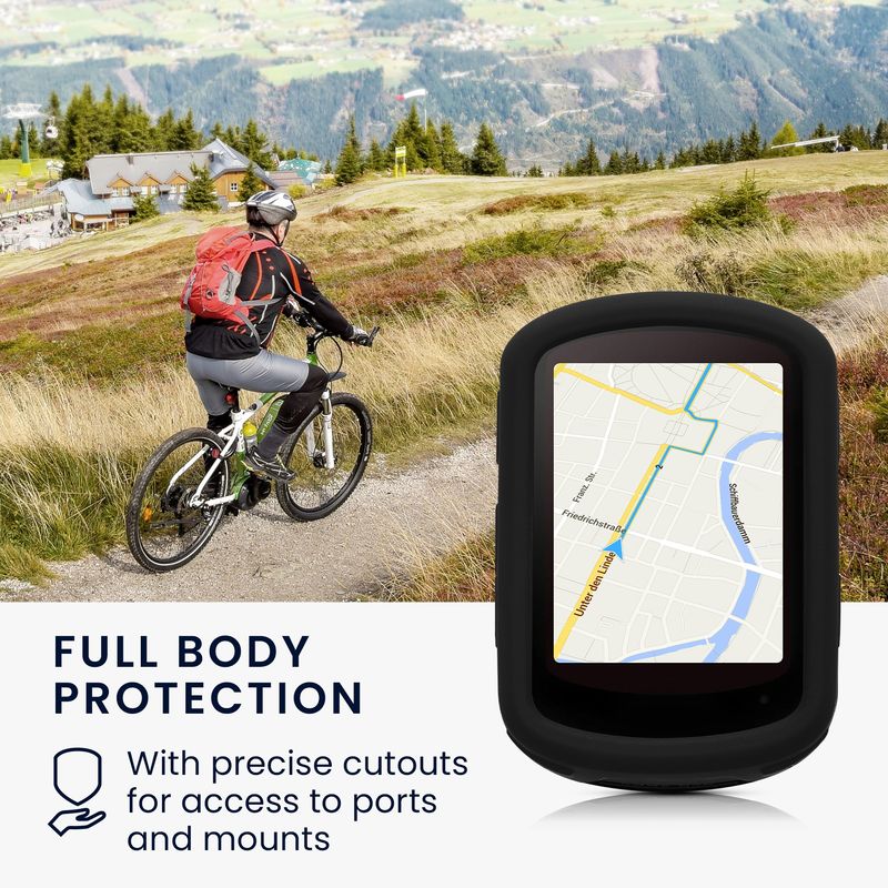 Sport si Outdoor - Ciclism - Accesorii pentru biciclete - Suporturi accesorii biciclete - Husa GPS Kwmobile pentru Garmin Edge 840/Edge 540, anti-alunecare, silicon, negru - Infinity.ro