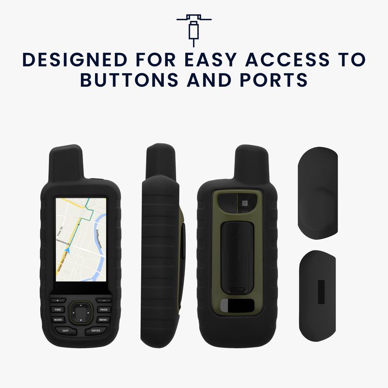 Sport si Outdoor - Ciclism - Accesorii pentru biciclete - Suporturi accesorii biciclete - Husa GPS Kwmobile pentru Garmin GPSMAP 66sr/GPSMAP 67, anti-alunecare, silicon, negru - Infinity.ro