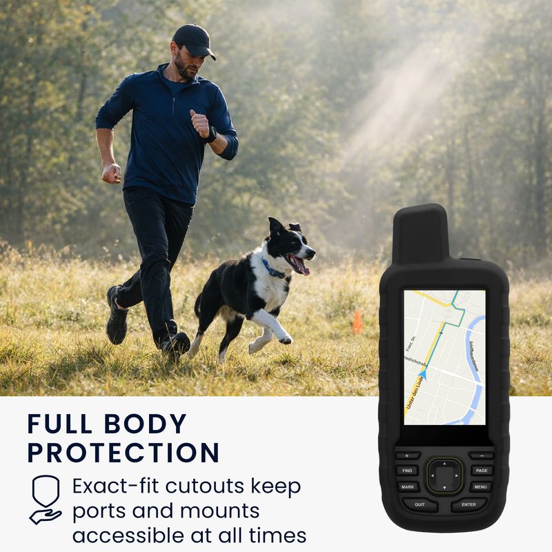 Sport si Outdoor - Ciclism - Accesorii pentru biciclete - Suporturi accesorii biciclete - Husa GPS Kwmobile pentru Garmin GPSMAP 66sr/GPSMAP 67, anti-alunecare, silicon, negru - Infinity.ro