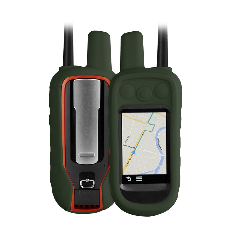 Sport si Outdoor - Ciclism - Accesorii pentru biciclete - Suporturi accesorii biciclete - Husa GPS Kwmobile pentru Garmin Alpha 100, anti-alunecare, silicon, verde - Infinity.ro
