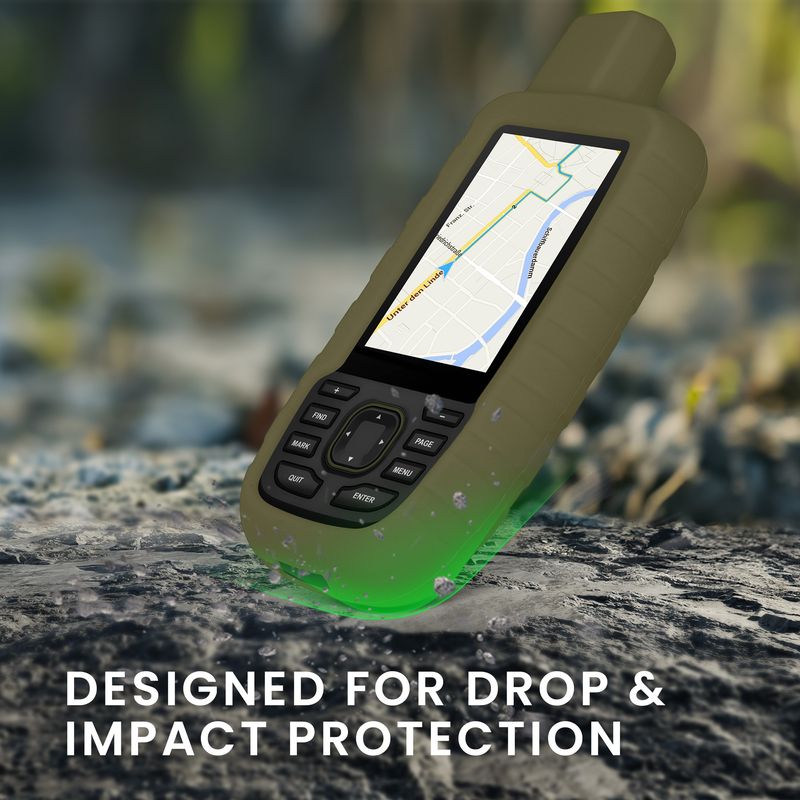 Sport si Outdoor - Ciclism - Accesorii pentru biciclete - Suporturi accesorii biciclete - Husa GPS Kwmobile pentru Garmin GPSMAP 66sr/GPSMAP 67, anti-alunecare, silicon, verde - Infinity.ro