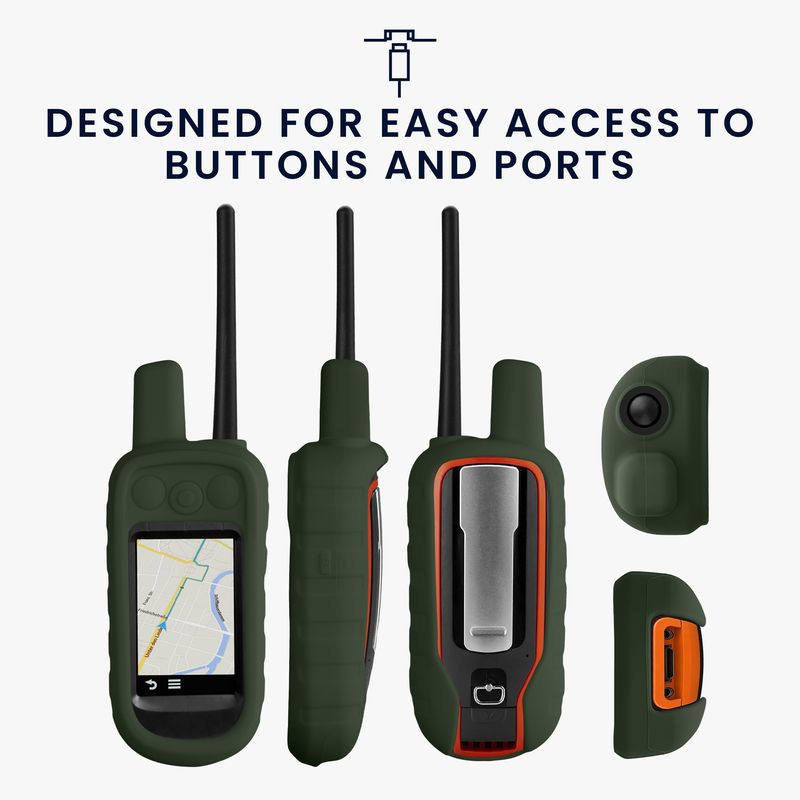 Sport si Outdoor - Ciclism - Accesorii pentru biciclete - Suporturi accesorii biciclete - Husa GPS Kwmobile pentru Garmin Alpha 100, anti-alunecare, silicon, verde - Infinity.ro