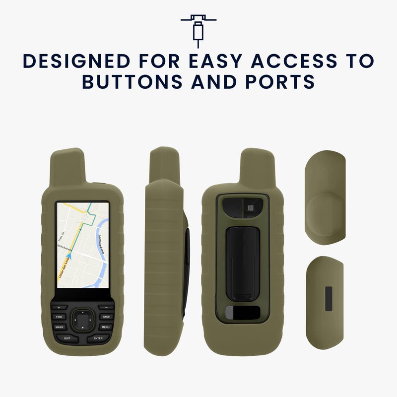 Sport si Outdoor - Ciclism - Accesorii pentru biciclete - Suporturi accesorii biciclete - Husa GPS Kwmobile pentru Garmin GPSMAP 66sr/GPSMAP 67, anti-alunecare, silicon, verde - Infinity.ro
