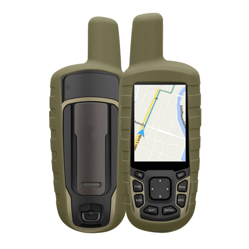 Sport si Outdoor - Ciclism - Accesorii pentru biciclete - Suporturi accesorii biciclete - Husa GPS Kwmobile pentru Garmin GPSMAP 65/62/62S/62SC, anti-alunecare, silicon, verde - Infinity.ro