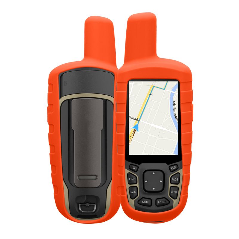 Sport si Outdoor - Ciclism - Accesorii pentru biciclete - Suporturi accesorii biciclete - Husa GPS Kwmobile pentru Garmin GPSMAP 65/62/62S/62SC, anti-alunecare, silicon, portocaliu - Infinity.ro