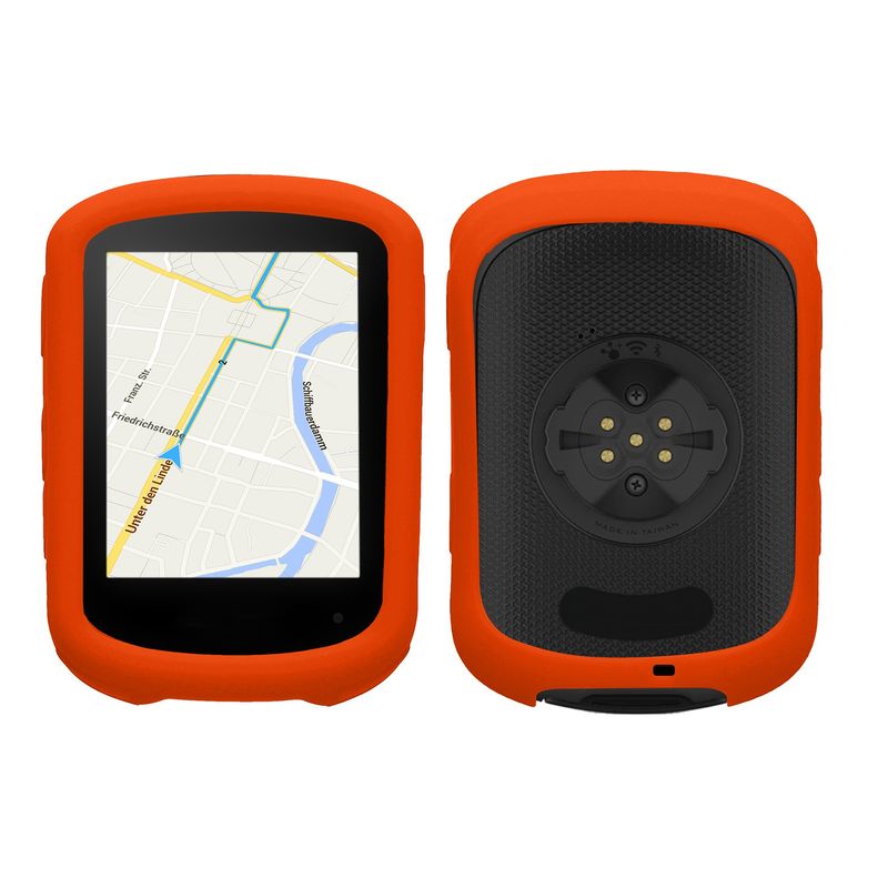 Sport si Outdoor - Ciclism - Accesorii pentru biciclete - Suporturi accesorii biciclete - Husa GPS Kwmobile pentru Garmin Edge 840/Edge 540, protectie la socuri, silicon, portocaliu - Infinity.ro