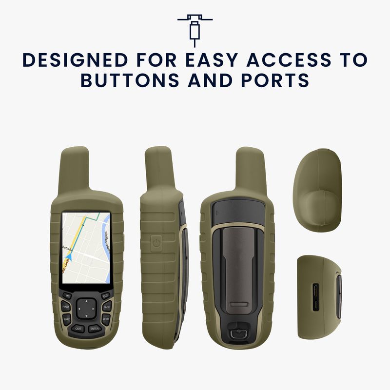 Sport si Outdoor - Ciclism - Accesorii pentru biciclete - Suporturi accesorii biciclete - Husa GPS Kwmobile pentru Garmin GPSMAP 65/62/62S/62SC, anti-alunecare, silicon, verde - Infinity.ro