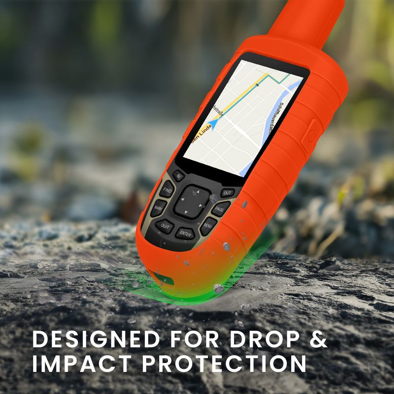 Sport si Outdoor - Ciclism - Accesorii pentru biciclete - Suporturi accesorii biciclete - Husa GPS Kwmobile pentru Garmin GPSMAP 65/62/62S/62SC, anti-alunecare, silicon, portocaliu - Infinity.ro