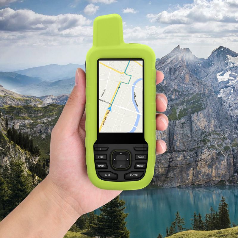 Sport si Outdoor - Ciclism - Accesorii pentru biciclete - Suporturi accesorii biciclete - Husa GPS Kwmobile pentru Garmin GPSMAP 66sr/GPSMAP 67, anti-alunecare, silicon, galben - Infinity.ro