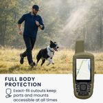Sport si Outdoor - Ciclism - Accesorii pentru biciclete - Suporturi accesorii biciclete - Husa GPS Kwmobile pentru Garmin GPSMAP 65/62/62S/62SC, anti-alunecare, silicon, verde - Infinity.ro