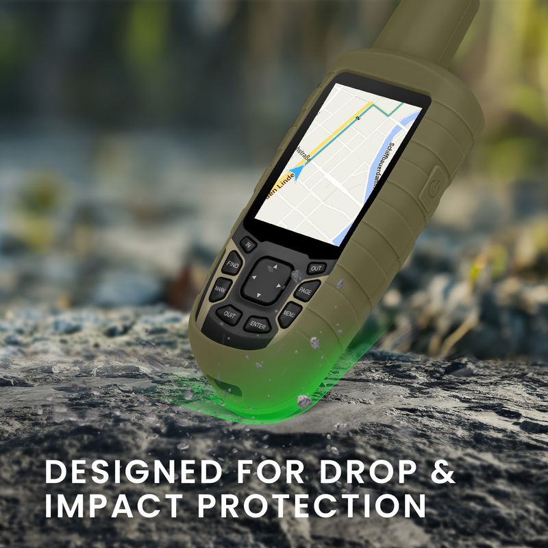 Sport si Outdoor - Ciclism - Accesorii pentru biciclete - Suporturi accesorii biciclete - Husa GPS Kwmobile pentru Garmin GPSMAP 65/62/62S/62SC, anti-alunecare, silicon, verde - Infinity.ro