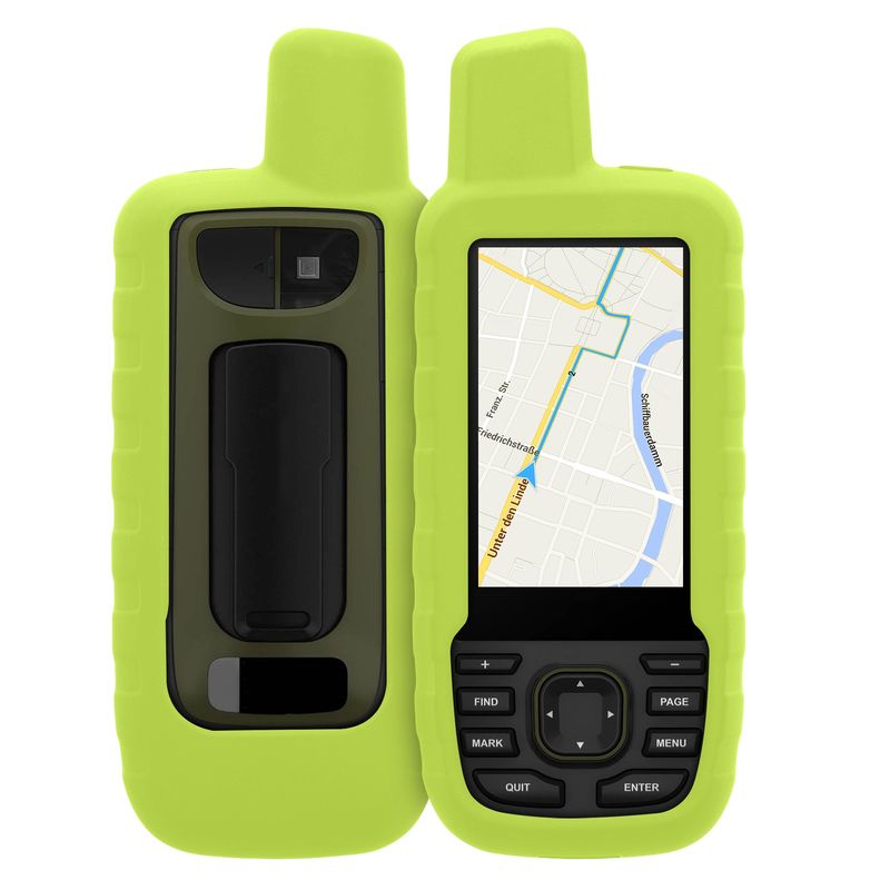 Sport si Outdoor - Ciclism - Accesorii pentru biciclete - Suporturi accesorii biciclete - Husa GPS Kwmobile pentru Garmin GPSMAP 66sr/GPSMAP 67, anti-alunecare, silicon, galben - Infinity.ro