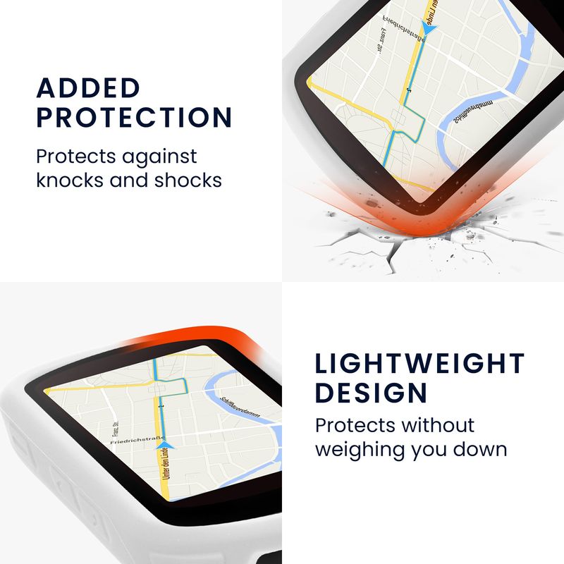 Sport si Outdoor - Ciclism - Accesorii pentru biciclete - Suporturi accesorii biciclete - Husa GPS Kwmobile pentru Garmin Edge 840/Edge 540, anti-alunecare, silicon, alb - Infinity.ro