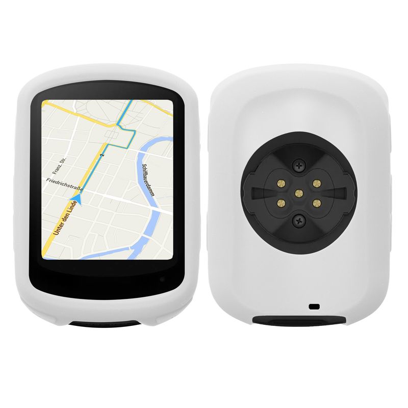 Sport si Outdoor - Ciclism - Accesorii pentru biciclete - Suporturi accesorii biciclete - Husa GPS Kwmobile pentru Garmin Edge 840/Edge 540, anti-alunecare, silicon, alb - Infinity.ro