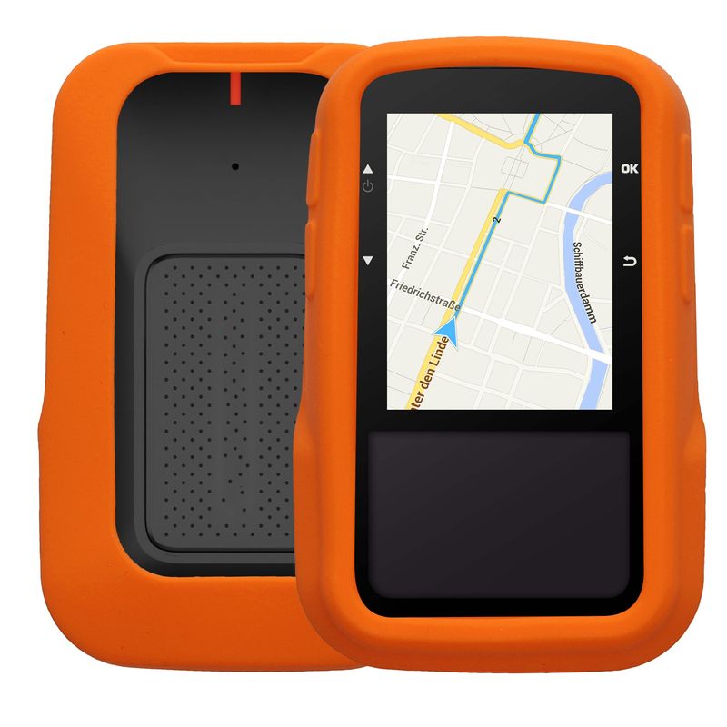 Sport si Outdoor - Ciclism - Accesorii pentru biciclete - Suporturi accesorii biciclete - Husa GPS Kwmobile pentru Garmin Approach G20 Solar, anti-alunecare, silicon, portocaliu - Infinity.ro