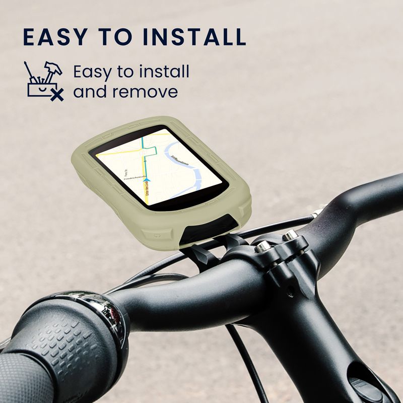 Sport si Outdoor - Ciclism - Accesorii pentru biciclete - Suporturi accesorii biciclete - Husa GPS Kwmobile pentru Garmin Edge 840/Edge 540, anti-alunecare, silicon, verde - Infinity.ro