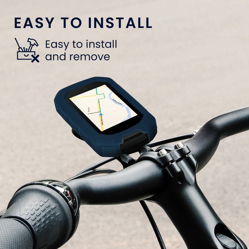 Sport si Outdoor - Ciclism - Accesorii pentru biciclete - Suporturi accesorii biciclete - Husa GPS Kwmobile pentru Garmin Edge MTB, anti-alunecare, silicon, albastru - Infinity.ro