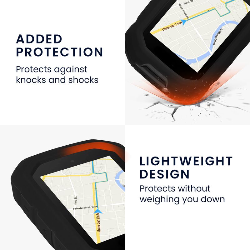Sport si Outdoor - Ciclism - Accesorii pentru biciclete - Suporturi accesorii biciclete - Husa GPS Kwmobile pentru Garmin Edge MTB, anti-alunecare, silicon, negru - Infinity.ro