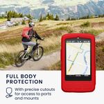 Sport si Outdoor - Ciclism - Accesorii pentru biciclete - Suporturi accesorii biciclete - Husa GPS Kwmobile pentru Wahoo ELEMNT ROAM 3, anti-alunecare, silicon, rosu - Infinity.ro