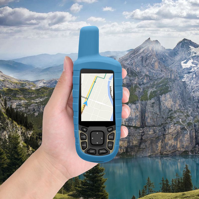 Sport si Outdoor - Ciclism - Accesorii pentru biciclete - Suporturi accesorii biciclete - Husa GPS Kwmobile pentru Garmin GPSMAP 65/62/62S/62SC, anti-alunecare, silicon, albastru - Infinity.ro