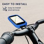 Sport si Outdoor - Ciclism - Accesorii pentru biciclete - Suporturi accesorii biciclete - Husa GPS Kwmobile pentru Garmin Edge 1050, anti-alunecare, silicon, albastru - Infinity.ro