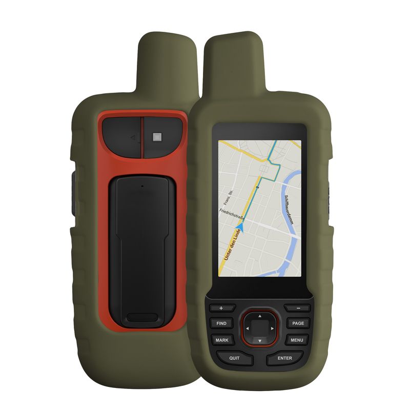 Sport si Outdoor - Ciclism - Accesorii pentru biciclete - Suporturi accesorii biciclete - Husa GPS Kwmobile pentru Garmin GPSMAP 66i/GPSMAP 67i, anti-alunecare, silicon, verde - Infinity.ro
