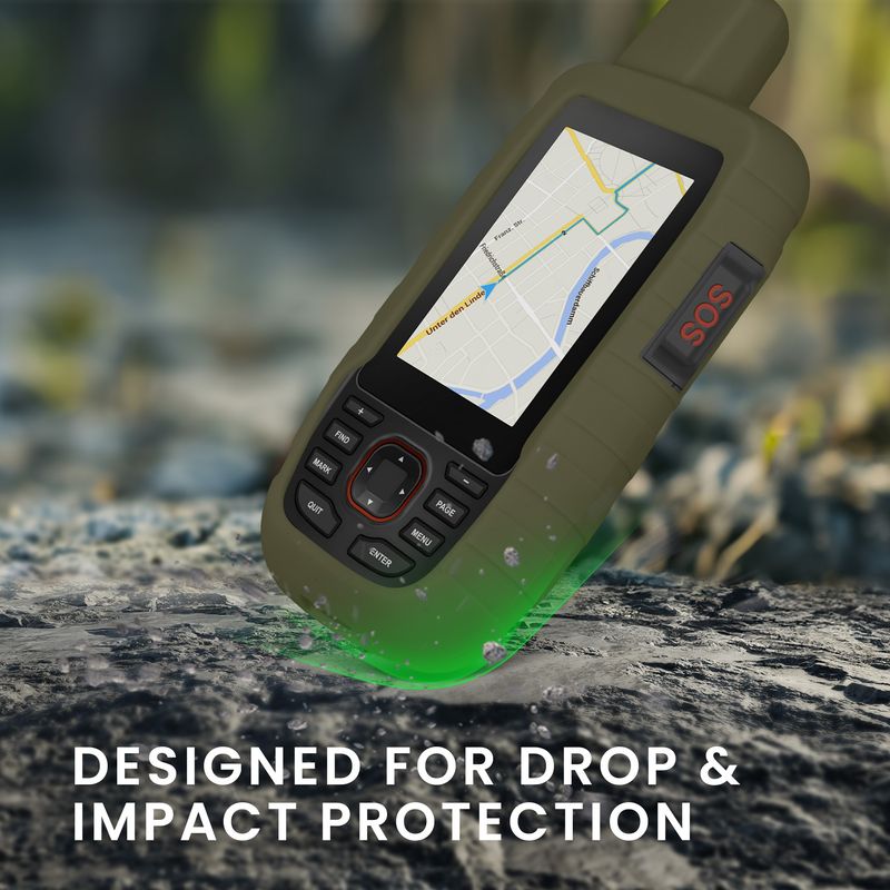 Sport si Outdoor - Ciclism - Accesorii pentru biciclete - Suporturi accesorii biciclete - Husa GPS Kwmobile pentru Garmin GPSMAP 66i/GPSMAP 67i, anti-alunecare, silicon, verde - Infinity.ro