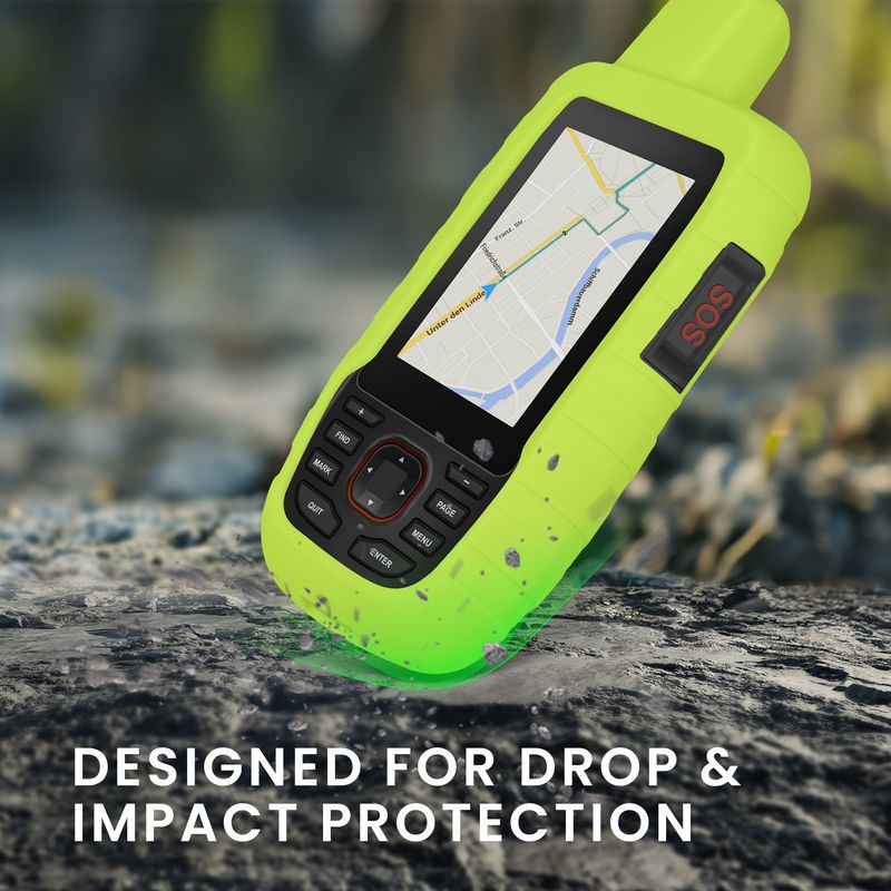 Sport si Outdoor - Ciclism - Accesorii pentru biciclete - Suporturi accesorii biciclete - Husa GPS Kwmobile pentru Garmin GPSMAP 66i/GPSMAP 67i, anti-alunecare, silicon, galben - Infinity.ro
