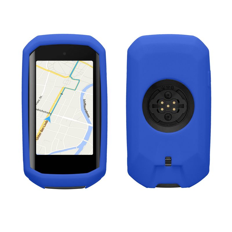 Sport si Outdoor - Ciclism - Accesorii pentru biciclete - Suporturi accesorii biciclete - Husa GPS Kwmobile pentru Garmin Edge 1050, anti-alunecare, silicon, albastru - Infinity.ro