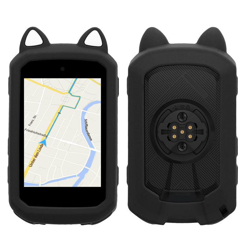 Sport si Outdoor - Ciclism - Accesorii pentru biciclete - Suporturi accesorii biciclete - Husa GPS Kwmobile pentru Garmin Edge 850/550, anti-alunecare, silicon, negru - Infinity.ro