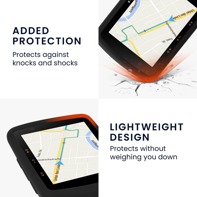 Sport si Outdoor - Ciclism - Accesorii pentru biciclete - Suporturi accesorii biciclete - Husa GPS Kwmobile pentru Bryton Rider 650/Rider 550, anti-alunecare, silicon, negru - Infinity.ro
