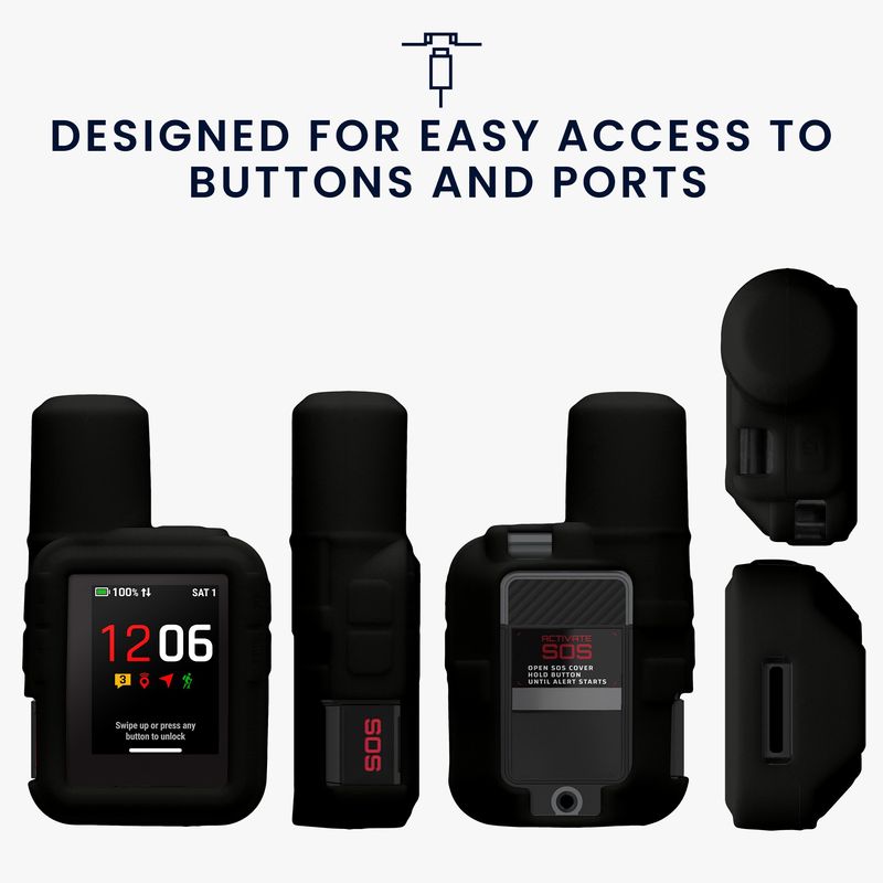 Sport si Outdoor - Ciclism - Accesorii pentru biciclete - Suporturi accesorii biciclete - Husa GPS Kwmobile pentru Garmin inReach Mini 3/Mini 3 Plus, anti-alunecare, silicon, negru - Infinity.ro