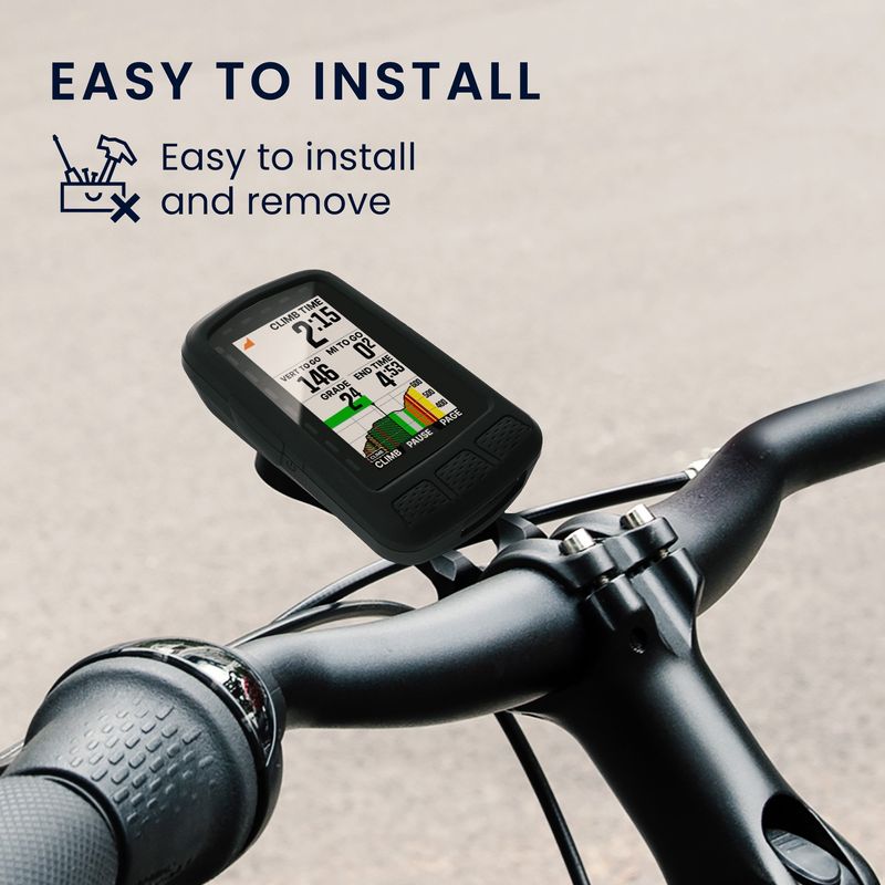 Sport si Outdoor - Ciclism - Accesorii pentru biciclete - Suporturi accesorii biciclete - Husa GPS Kwmobile pentru Wahoo ELEMNT ROAM V2, anti-alunecare, silicon, negru - Infinity.ro